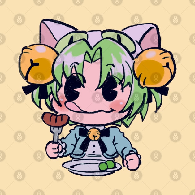 I draw that funny picture of dejiko eating sausage / di gi charat by mudwizard