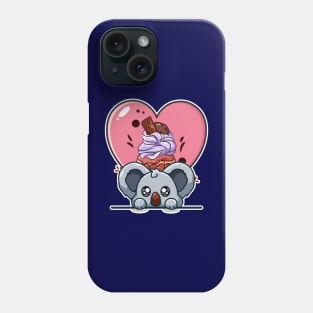 Koala bear and cupcake Phone Case