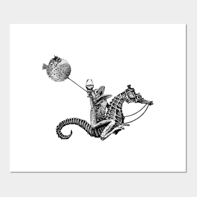 Crazy frog riding seahorse | Surrealism illustration | Party animal - Crazy Party Animal People - Posters and Art Prints | TeePublic Crazy frog riding seahorse | Surrealism illustration | Party animal - Crazy Party Animal People - Posters and Art Prints | TeePublic