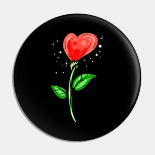 Flower Growing A Heart As Head For Earth Day Pin