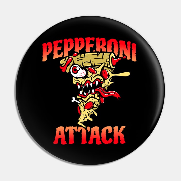 Pepperoni Attack Design Pin by ArtPace
