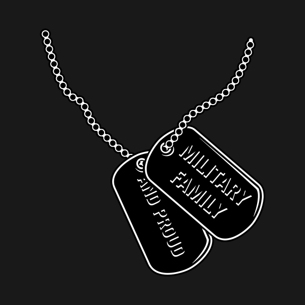 Military Family and Proud Dog Tags Illustration by hobrath