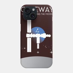 Gateway Space Station orbing the Moon Phone Case