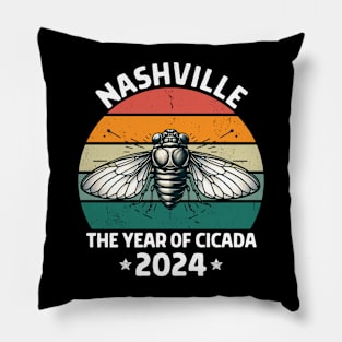 Retro cicada 2024 Nashville cicada invasion Pillow