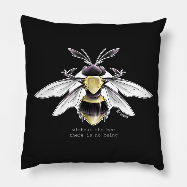 without the bee there is no being Pillow by elywick