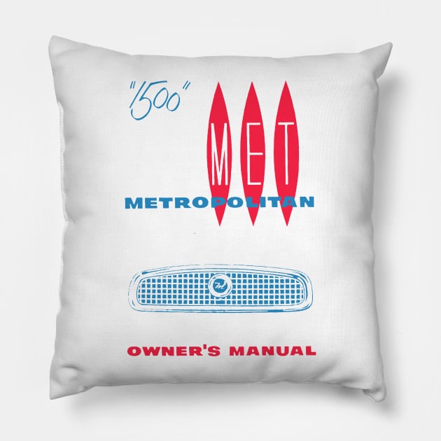 1957 NASH METROPOLITAN - owner's manual Pillow by Throwback Motors