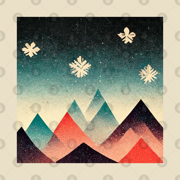 Snowflake Mountains by Retro Travel Design