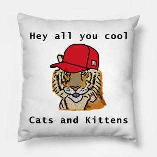 Cool Tiger Wearing Red Hat Memes Pillow