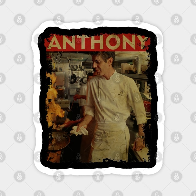 TEXTURE ART- Anthony Bourdain - RETRO STYLE Magnet by ZiziVintage