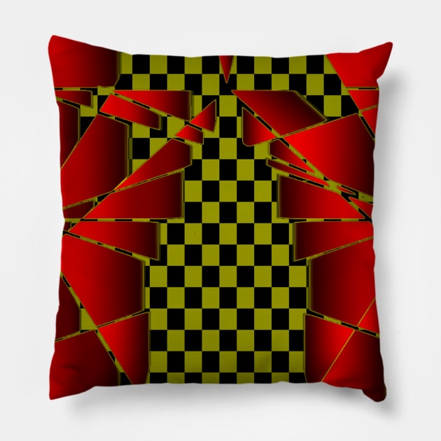 Broken red glass Pillow by Evgeniya