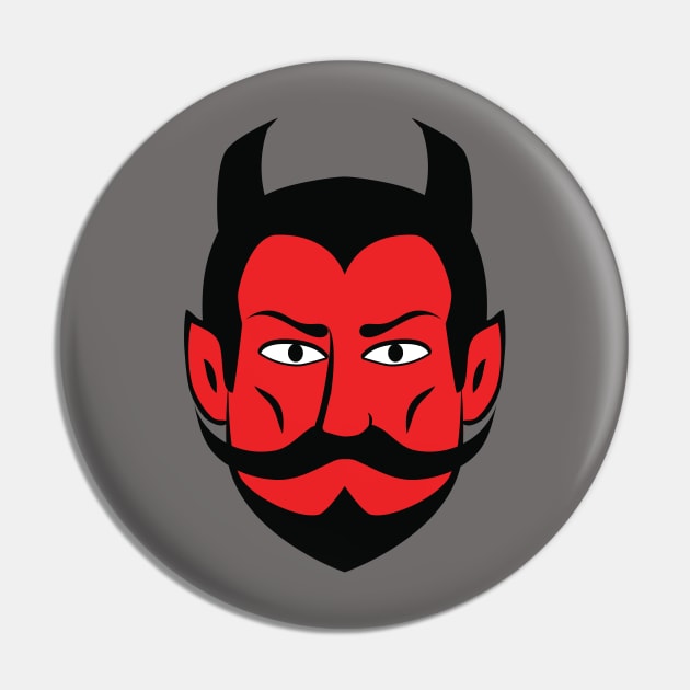 Red Devil Face Pin by Baggss