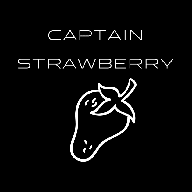 Captain Strawberry Typography White Design by Stylomart