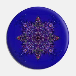 Mandala Boho Blue Pin