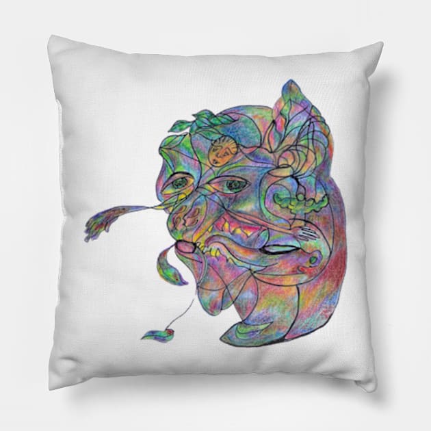 Flower man Pillow by sonigque