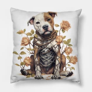 Staffy Skeleton Pillow