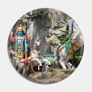 Hindu God with horse carriage at Ramayana Cave Pin