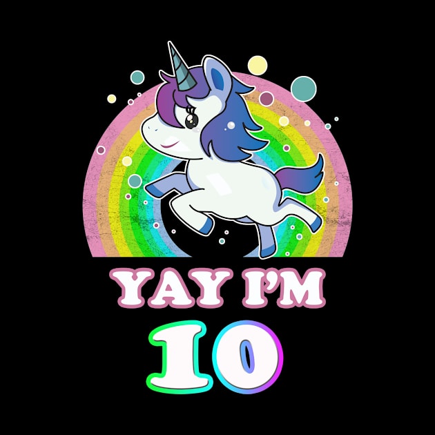 10 year Girl Shirt Unicorn Party 10th birthday Party Kids by ELFEINHALB