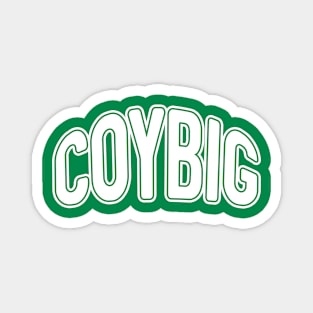 COYBIG, Glasgow Celtic Football Club White and Green Warped Text Design Magnet