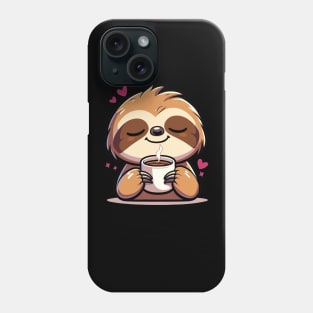Sloth Loves Coffee Latte Phone Case