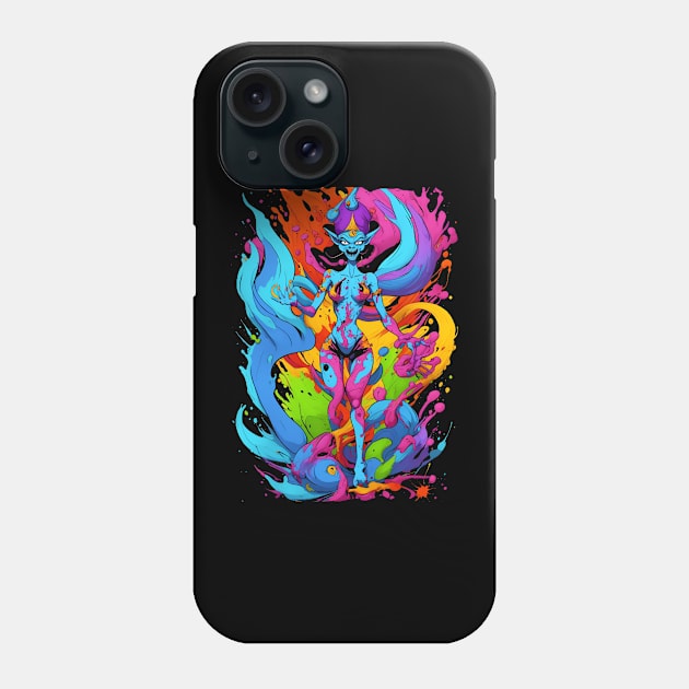 Evil genie color mix candy color splash style abstract art Phone Case by Terror-Fi