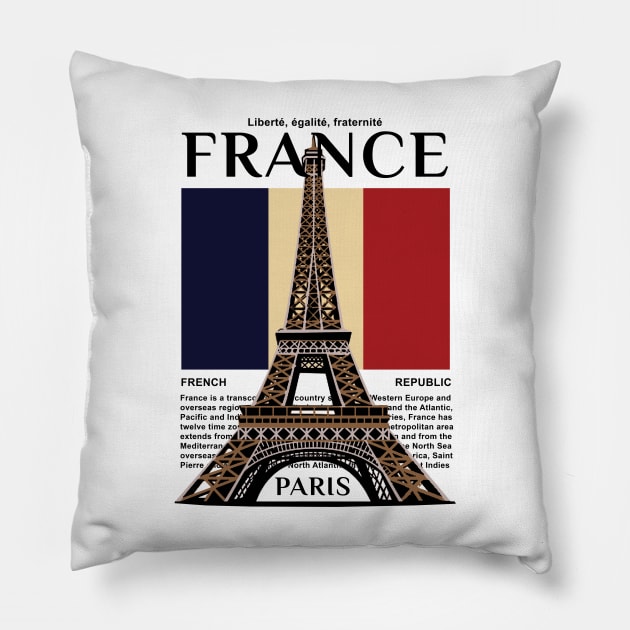 make a journey to France Pillow by KewaleeTee