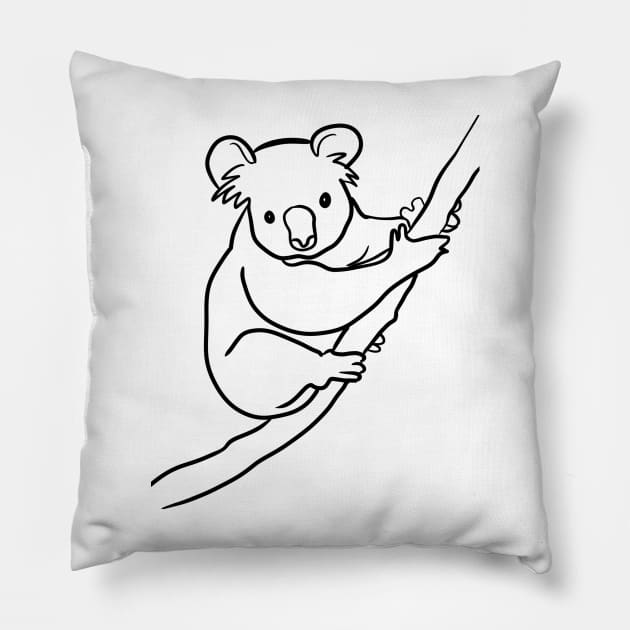 Stick figure koala Pillow by WelshDesigns