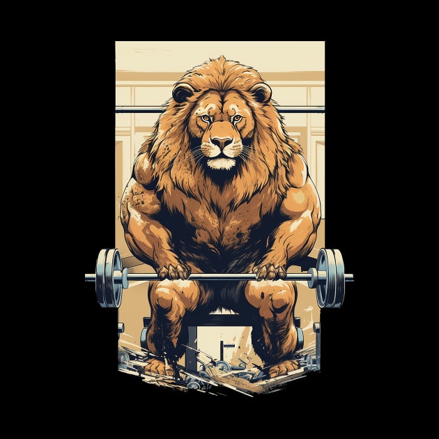 lion at gym by Ninja banana