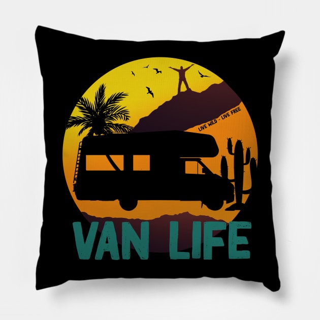 Van life gift for travelers Pillow by Flipodesigner