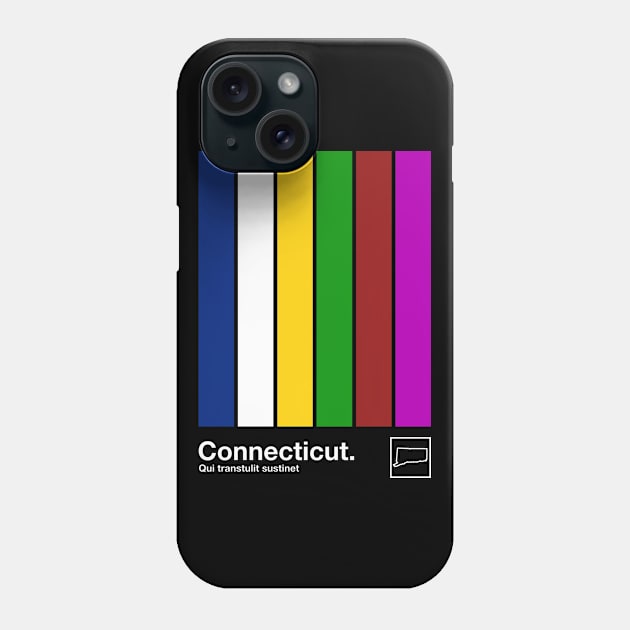 Connecticut State Flag  // Original Minimalist Artwork Poster Design Phone Case by DankFutura