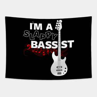 Funny Bassist Bass Player Bass Guitarist Clever Musician Band Slogan Gift For Bassists Tapestry