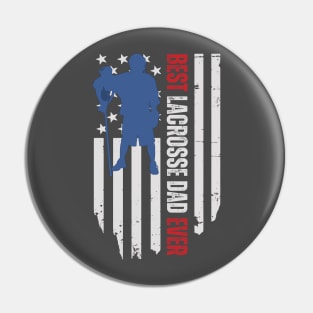 Best Lacrosse dad ever Funny American Flag Lacrosse Player Fathers Day Birthday Gift Pin