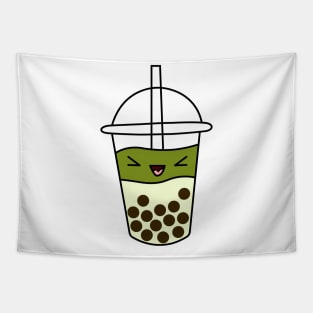 happy matcha boba cute Tapestry