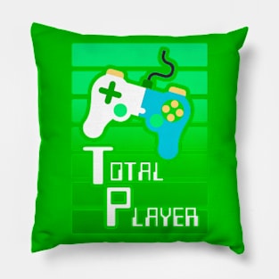 Green Total Player Gamer Design Pillow