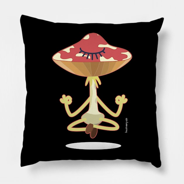 meditator Mr. Amanita Pillow by MushroomEye