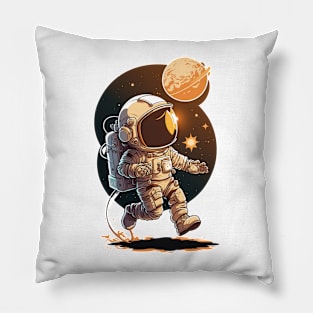 CHIBI ASTRONAUT IN OUTERSPACE WITH PLANETS Pillow