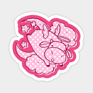 Pink Polk-a-dot Angel Cow Magnet