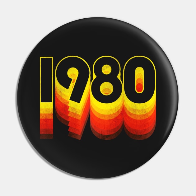 Vintage Retro 1980 Birthday Gift Pin by meowstudio