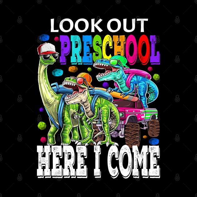 Look Out Preschool Here I Come Monster Truck Dinosaur Back To School by eyelashget