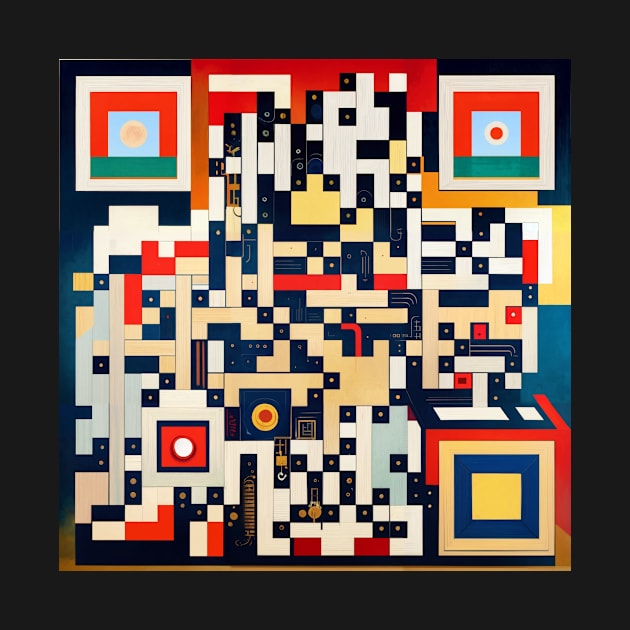 RickRoll QR Code Abstract Painting by ravel.live