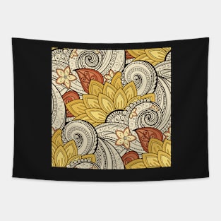 Paisley Print with Vintage Floral Motifs Tapestry