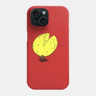 Cute mouse carrying big cheese Phone Case