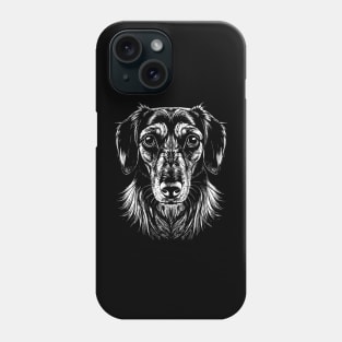 Dachshund Dog Head Black and White Phone Case