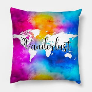 watercolour world map vanlife Pillow