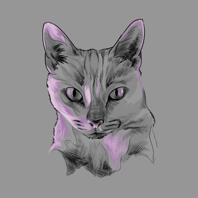 Purple Lit Cat by polliadesign