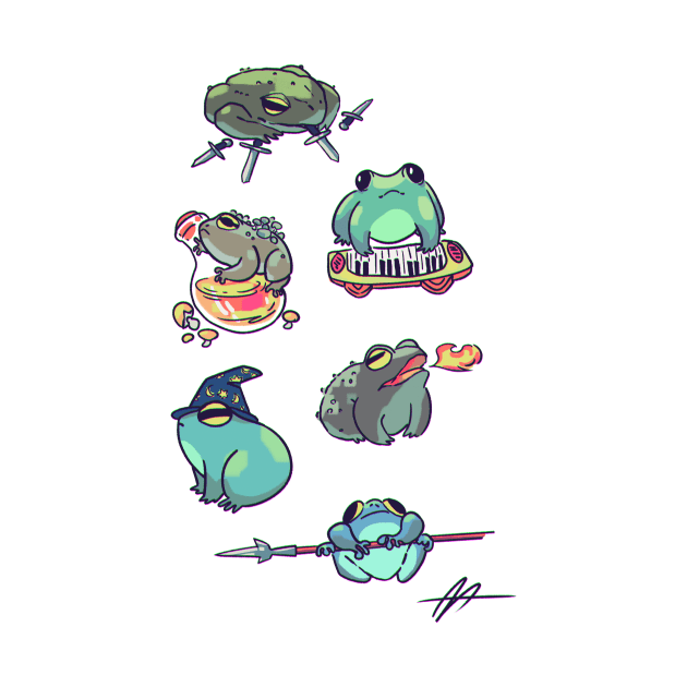 RPG Party Frogs and Toads by Rumpled Crow