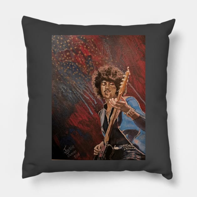 Phil Lynott - Thin Lizzy Pillow by JackieJames