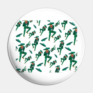 Green Charro Folklorico Dancer Pattern Pin