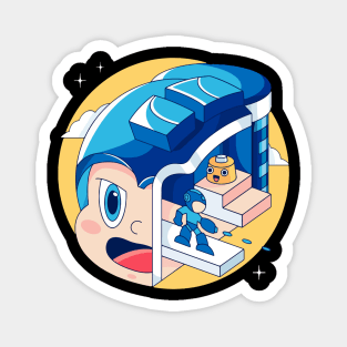 The Blue Bomber Head Magnet