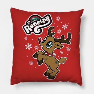 My Little Rudolph - Christmas Cartoon Red Nosed Reindeer Pillow