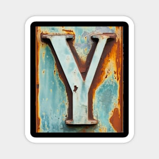 Rusty Letter Y Antique Monogram Letter Y Initial Alphabet Magnet